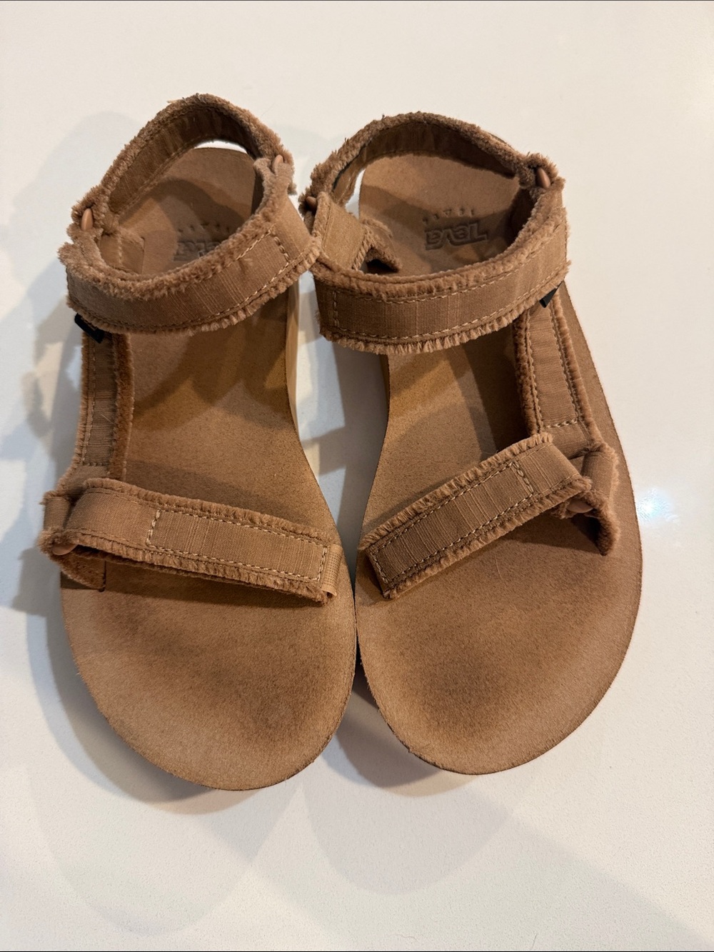 Teva Midform Universal Canvas Platform Sandals Tigers Eye Tan Brown | Size 6